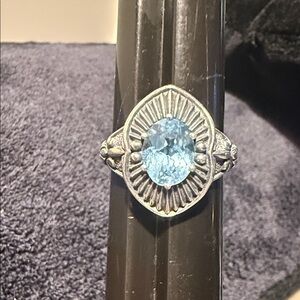 Sterling Silver Ring with Blue Gemstone